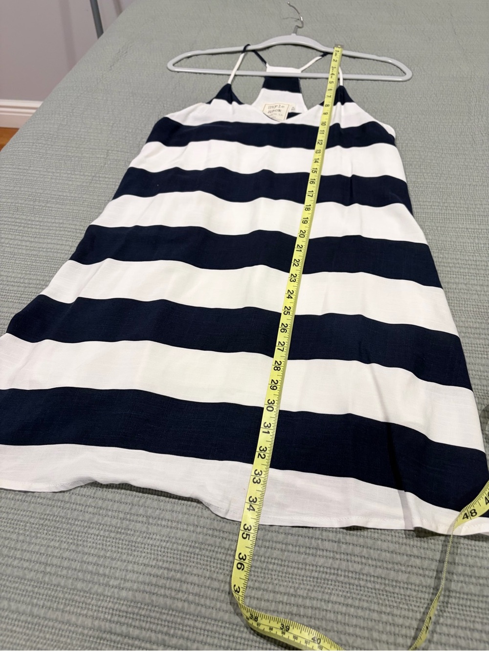 Style Rack Navy White Striped Racerback Shift Dress Small - Picture 5 of 7